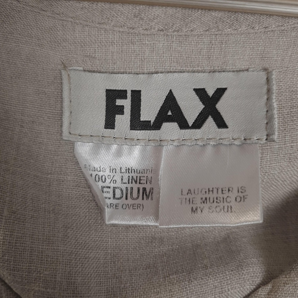 Flax Cream Button-Front V-Neck Tunic - Picture 16 of 16